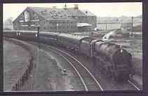 Postcard by Adria - Black & white showing 46151 'The Royal Horse Guardsman' on great Central at Retford in 1962, mint & pristine, stamps on railways