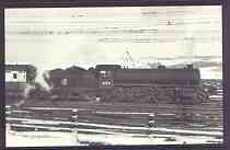 Postcard by Adria - Black & white showing 61154 at Penistone in 1952, mint & pristine, stamps on railways