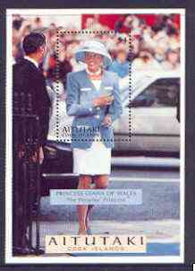 Cook Islands - Aitutaki 1998 Diana, Princess of Wales Commemoration m/sheet unmounted mint, SG 700, stamps on royalty, stamps on diana