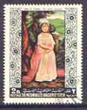 Yemen - Royalist 1968 The Artists Daughter by John S Copley 2B value from Americam & European paintings set, very fine cto used, Mi 558*, stamps on arts, stamps on women