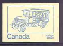 Canada 1972 Mail Truck of 1921 - 50c blue on cream Mail Transport booklet complete with fluorescent bands, mint SG SB79hq, stamps on postal, stamps on trucks