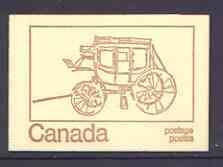 Canada 1972 Stage Coach of 1850 - 25c brown on cream Mail Transport booklet complete with fluorescent bands, mint SG SB78bq, stamps on postal, stamps on mail coaches, stamps on wild west