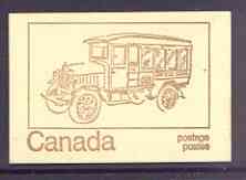Canada 1972 Mail Truck of 1921 - 25c brown on cream Mail Transport booklet complete with fluorescent bands, mint SG SB78hq, stamps on postal, stamps on trucks