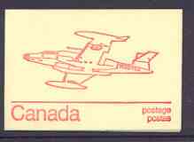 Canada 1974 CF-100 Canuck - 25c red on cream booklet complete mint, SG SB 80i, stamps on aviation, stamps on cannuck