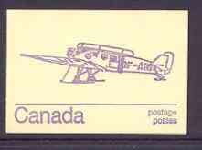 Canada 1974 Junkers 34 - 50c violet on cream booklet complete mint, SG SB 82e, stamps on , stamps on  stamps on aviation, stamps on junkers