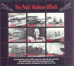 Udmurtia Republic 2001 Pearl Harbour Attack perf sheetlet #01 containing complete set of 9 values unmounted mint, stamps on ww2, stamps on ships, stamps on aviation, stamps on  ww2 , stamps on 
