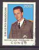 Congo 1977 King Baudouin 200f from Personalities set, very fine used, SG 590, stamps on , stamps on  stamps on personalities, stamps on royalty