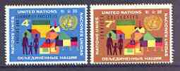 United Nations (NY) 1962 Housing & Related Community Facilities set of 2 unmounted mint, SG 108-109*, stamps on united nations, stamps on housing
