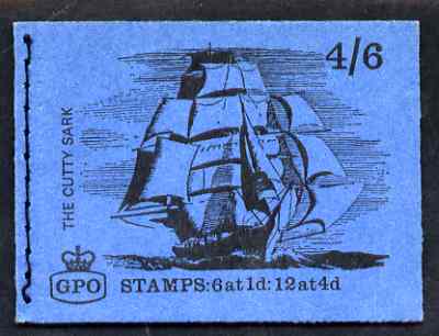 Great Britain 1968-70 Ships - Cutty Sark 4s6d booklet (July 1968) complete and fine SG LP46, stamps on ships, stamps on  tea , stamps on drink