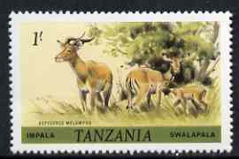Tanzania 1980 Impala 1s (from Animals def set) unmounted mint SG 313*, stamps on , stamps on  stamps on animals, stamps on impala