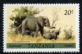 Tanzania 1980 Elephant 20s (from Animals def set) unmounted mint SG 319*, stamps on animals, stamps on elephants