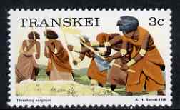 Transkei 1976-83 Threshing Sorghum 3c (perf 14) from def set unmounted mint, SG 3a, stamps on , stamps on  stamps on farming, stamps on  stamps on agriculture, stamps on  stamps on food, stamps on  stamps on grain