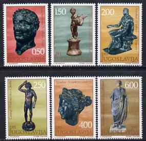 Yugoslavia 1971 Archaeological Discoveries set of 6 unmounted mint, SG 1488-93, stamps on arts, stamps on archaeology, stamps on statues, stamps on artefacts