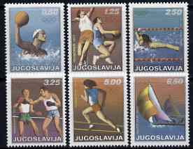 Yugoslavia 1972 Munich Olympic Games set of 6 unmounted mint, SG 1507-12*, stamps on olympics, stamps on polo, stamps on basketball, stamps on swimming, stamps on boxing, stamps on running, stamps on sailing