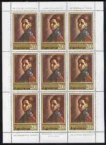 Yugoslavia 1973 Nadezda Petrovic (painter) in sheetlet of 9 unmounted mint, SG 1569, stamps on arts, stamps on 