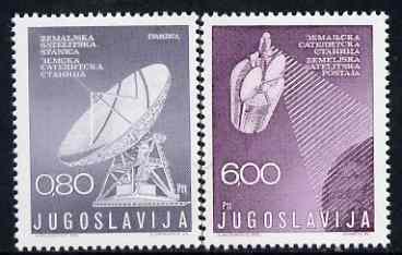 Yugoslavia 1974 Satellite Communication Station set of 2 unmounted mint, SG 1612-13, stamps on communications, stamps on satellites