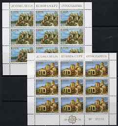 Yugoslavia 1978 Europa (Buildings) set of 2 each in sheetlets of 9 unmounted mint, SG 1811-12, stamps on , stamps on  stamps on europa, stamps on buildings