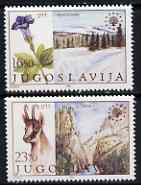 Yugoslavia 1983 Nature Protection set of 2 unmounted mint, SG 2090-91, stamps on flowers, stamps on animals, stamps on national parks, stamps on parks