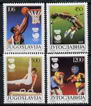 Yugoslavia 1988 Seoul Olympic Games set of 4 unmounted mint, SG 2437-40, stamps on olympics, stamps on boxing, stamps on basketball, stamps on gymnastics, stamps on high jump, stamps on  gym , stamps on gymnastics, stamps on 