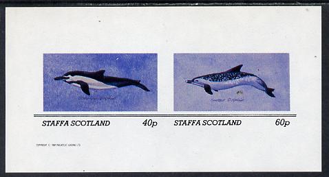Staffa 1982 Dolphins imperf set of 2 values (40p & 60p) unmounted mint, stamps on animals, stamps on marine life, stamps on whales