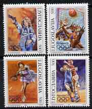 Yugoslavia 1992 Barcelona Olympics set of 4 unmounted mint, SG 291-94, stamps on olympics, stamps on polo, stamps on shooting, stamps on tennis, stamps on handball