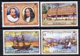 Bermuda 1984 375th Anniversary of First Settlement set of 4 unmounted mint, SG 473-76, stamps on settlers, stamps on ships, stamps on shipwrecks, stamps on harbours