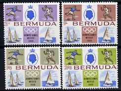 Bermuda 1968 Mexico Olympic Games set of 4 unmounted mint, SG 220-23, stamps on olympics, stamps on sailing, stamps on running, stamps on football, stamps on athletics, stamps on sport