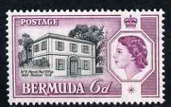 Bermuda 1959 Perot's Post Office 6d unmounted mint, SG 156, stamps on post offices, stamps on postal