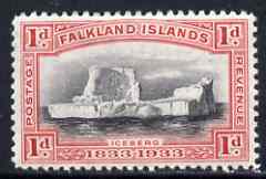 Falkland Islands 1933 Centenary 1d Iceberg unmounted mint SG 128, stamps on weather, stamps on  kg5 , stamps on 