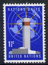 United Nations (NY) 1967 UN Headquarters & Map 1.5c unmounted mint SG 164*, stamps on united nations, stamps on maps