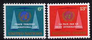 United Nations (NY) 1969 International Law Commission set of 2 unmounted mint, SG 197-98*, stamps on united nations, stamps on law, stamps on legal, stamps on  law , stamps on 