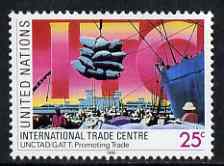 United Nations (NY) 1990 International Trade Centre unmounted mint, SG 581, stamps on ports, stamps on business, stamps on cranes