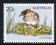 Australia 1978-80 Little Grebe 20c from Birds def set unmounted mint, SG 673, stamps on birds, stamps on grebes