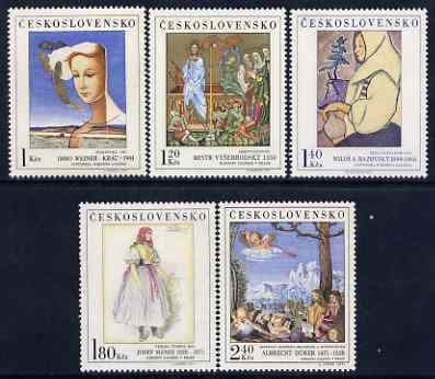 Czechoslovakia 1971 Art (6th issue) set of 5 unmounted mint, SG 1999-2003, stamps on arts, stamps on durer, stamps on costumes