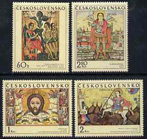 Czechoslovakia 1970 Slovak Icons set of 4 unmounted mint, SG 1925-28*, stamps on arts, stamps on adam, stamps on judaica, stamps on horses, stamps on dragons, stamps on angels, stamps on religion, stamps on st george