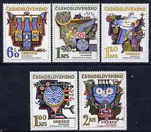 Czechoslovakia 1974 Hydrological Decade set of 5 unmounted mint, SG 2157-61, stamps on water, stamps on energy, stamps on irrigation, stamps on oceans, stamps on tractors, stamps on submarines