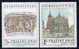 Czechoslovakia 1981 Prague Castle (17th series) set of 2 unmounted mint, SG 2599-2600, stamps on castles, stamps on cathedrals, stamps on antiquities