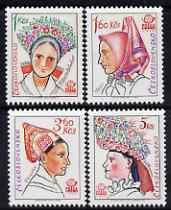 Czechoslovakia 1977 Praga 78 Stamp Exhibition (5th issue - Headresses) set of 4 unmounted mint, SG 2349-52, stamps on fashion, stamps on stamp exhibitions, stamps on costumes