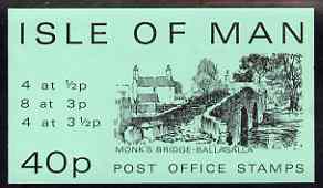 Isle of Man 1974 Monk's Bridge 40p stamp sachet (green cover) complete and pristine, stamps on bridges, stamps on civil engineering