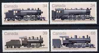 Canada 1985 Railway Locomotives (3rd series) set of 4 unmounted mint, SG 1185-88, stamps on railways