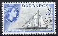 Barbados 1965 Colonial Schooner 8c (wmk block CA) very fine used, SG 314*, stamps on ships, stamps on schooners