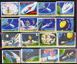 Haiti 1970 Apollo 12 Moon Mission imperf set of 16 fine cto used from limited printing, stamps on space, stamps on apollo