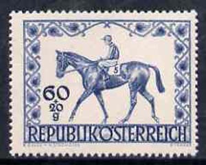Austria 1947 Vienna Prize race Fund unmounted mint, SG 1034*, stamps on horses, stamps on horse racing