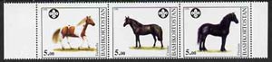 Bashkortostan 1998 Horses (with Scout Logo) perf sheetlet containing set of 3 values complete unmounted mint, stamps on horses, stamps on scouts