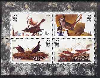 Altaj Republic 1998 WWF - John Audubon Birds perf sheetlet containing set of 4 values complete unmounted mint, stamps on wwf, stamps on birds, stamps on audubon, stamps on  wwf , stamps on 