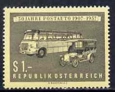 Austria 1957 Postal Coach Service unmounted mint, SG 1291, Mi 1034, stamps on postal, stamps on buses