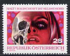 Austria 1973 Campaign Against Drug Abuse unmounted mint, SG 1654, Mi 1411*, stamps on drugs