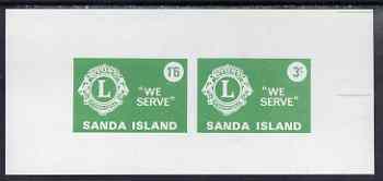 Sanda Island 1965 Lions International imperf m/sheet containing set of 2 (1s6d & 3s green) unmounted mint, stamps on rotary, stamps on lions int