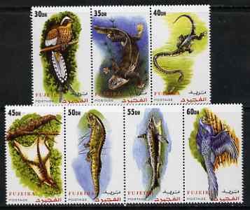 Fujeira 2000 Dinosaurs perf set of 7 values complete unmounted mint, stamps on dinosaurs
