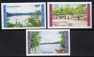 Cameroun 1985 Landscapes set of 3 imperf from limited printing unmounted mint, as SG 1044-46, stamps on tourismllandscapes, stamps on lakes